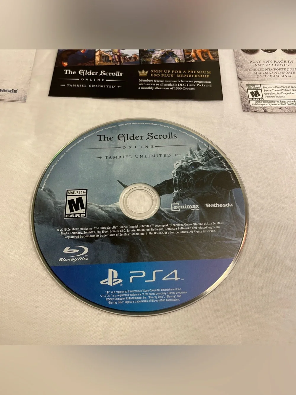The Elder Scrolls Online Tamriel Unlimited (Sony Playstation 4, PS4) Complete